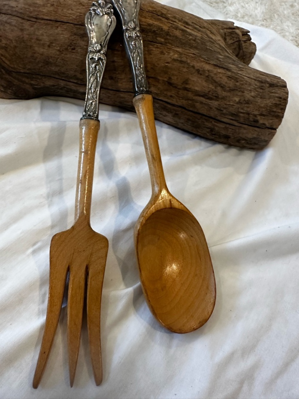 Vintage French Sterling Silver Salad Tongs- 2 Pieces